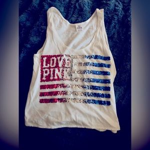 VS PINK bling flag top- Size XS
